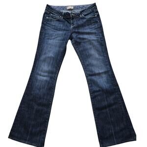 Low Rise Bootcut Paige Laurel Canyon Western Jeans Dark Blue Denim Classic Sz 28